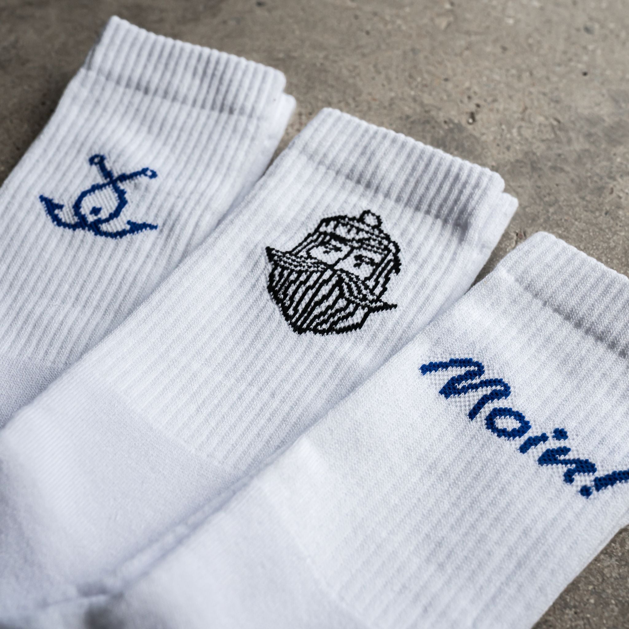 Weiße Fangfrisch Socken im 3er Set